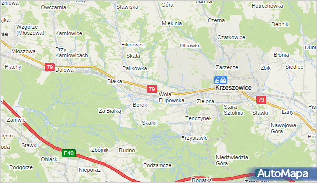 mapa Wola Filipowska, Wola Filipowska na mapie Targeo