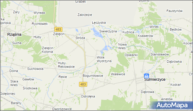 mapa Wola Wydrzyna, Wola Wydrzyna na mapie Targeo