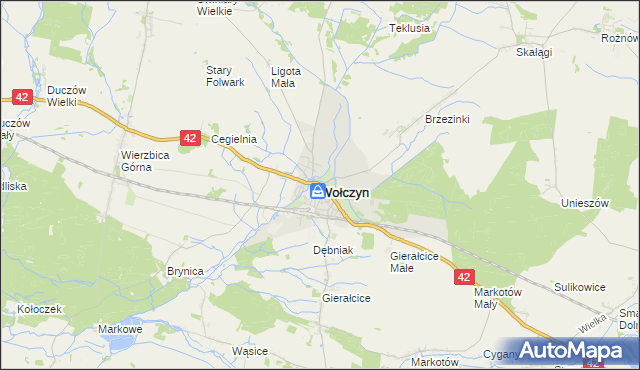 mapa Wołczyn powiat kluczborski, Wołczyn powiat kluczborski na mapie Targeo