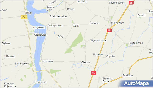 mapa Wymysłowo gmina Strzelno, Wymysłowo gmina Strzelno na mapie Targeo