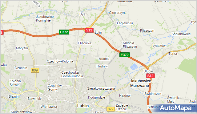 mapa Rudnik gmina Wólka, Rudnik gmina Wólka na mapie Targeo