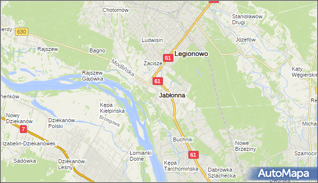 mapa Jabłonna powiat legionowski, Jabłonna powiat legionowski na mapie Targeo