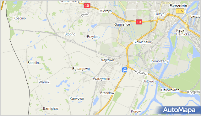 mapa Rajkowo, Rajkowo na mapie Targeo