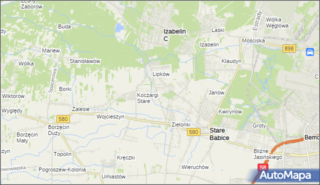 mapa Zielonki-Wieś, Zielonki-Wieś na mapie Targeo