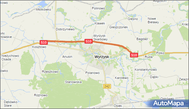 mapa Wyrzysk, Wyrzysk na mapie Targeo