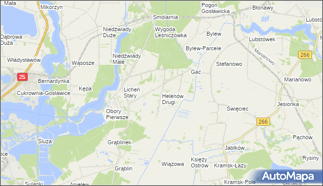 mapa Helenów Drugi gmina Kramsk, Helenów Drugi gmina Kramsk na mapie Targeo