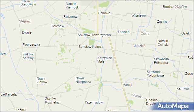 mapa Karsznice Małe, Karsznice Małe na mapie Targeo