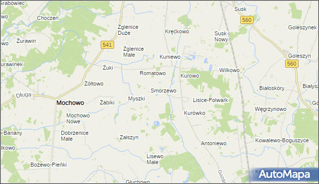 mapa Kozice gmina Gozdowo, Kozice gmina Gozdowo na mapie Targeo