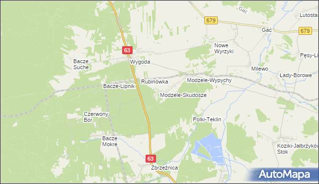 mapa Modzele-Skudosze, Modzele-Skudosze na mapie Targeo