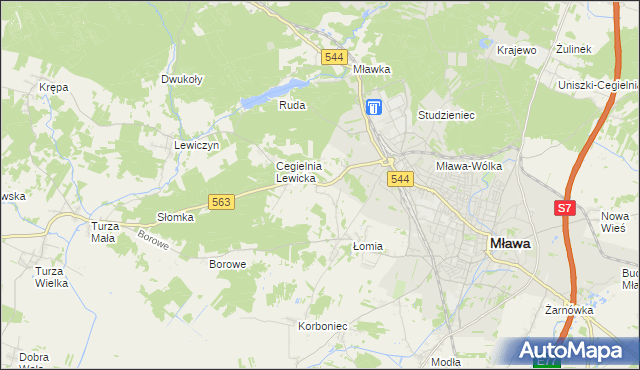 mapa Parcele Łomskie, Parcele Łomskie na mapie Targeo