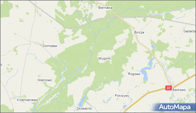 mapa Wygonki, Wygonki na mapie Targeo