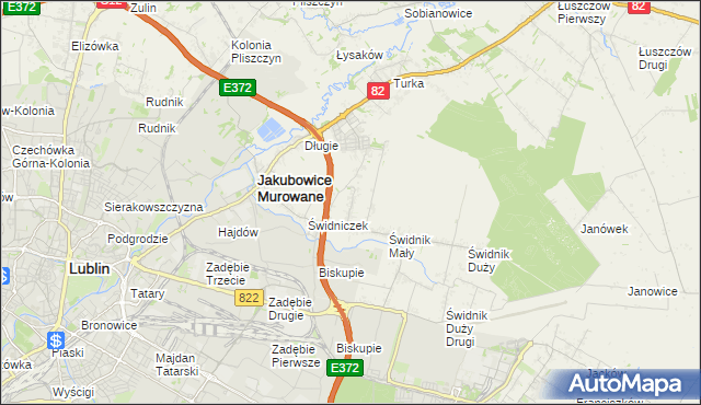 mapa Biskupie-Kolonia gmina Wólka, Biskupie-Kolonia gmina Wólka na mapie Targeo