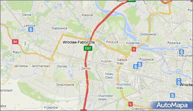 mapa Fabryczna, Fabryczna na mapie Targeo
