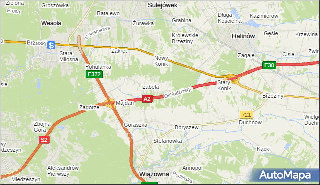 mapa Michałówek gmina Wiązowna, Michałówek gmina Wiązowna na mapie Targeo