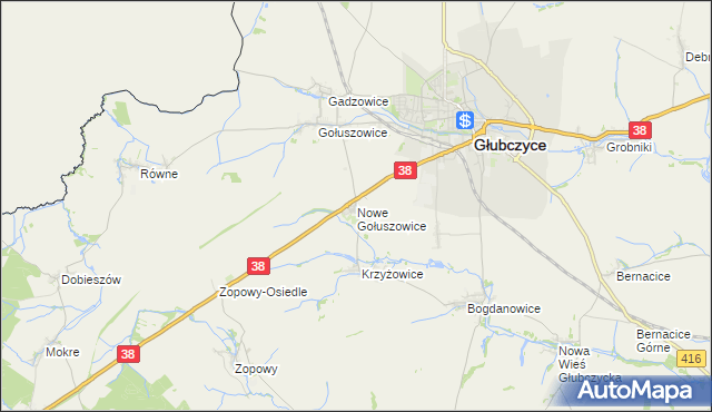 mapa Nowe Gołuszowice, Nowe Gołuszowice na mapie Targeo