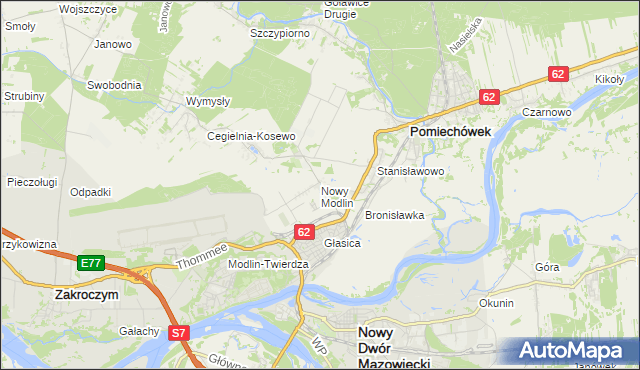 mapa Nowy Modlin, Nowy Modlin na mapie Targeo