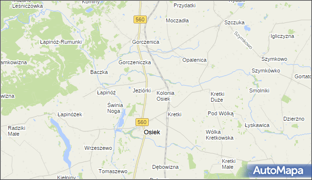 mapa Osiek-Kolonia, Osiek-Kolonia na mapie Targeo