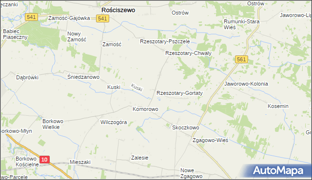 mapa Rzeszotary-Gortaty, Rzeszotary-Gortaty na mapie Targeo