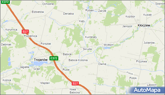 mapa Skruda gmina Trojanów, Skruda gmina Trojanów na mapie Targeo