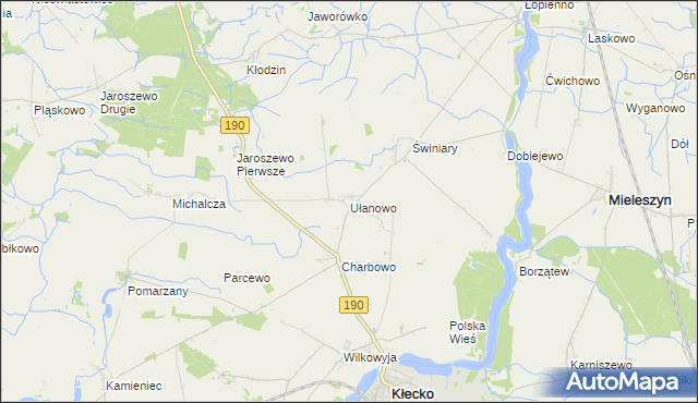 mapa Ułanowo, Ułanowo na mapie Targeo