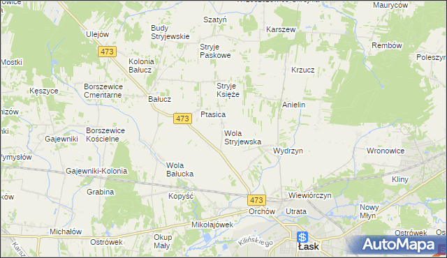 mapa Wola Stryjewska, Wola Stryjewska na mapie Targeo
