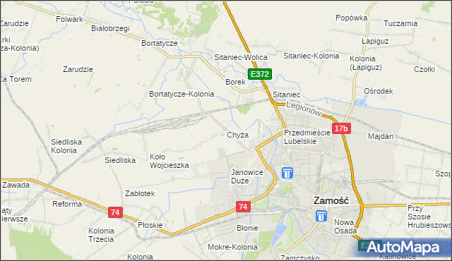 mapa Chyża, Chyża na mapie Targeo