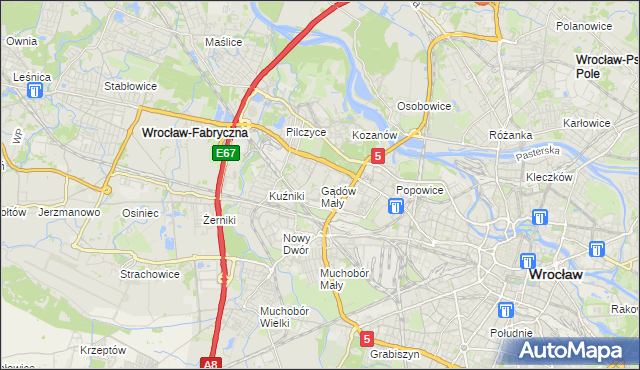mapa Gądów Mały, Gądów Mały na mapie Targeo