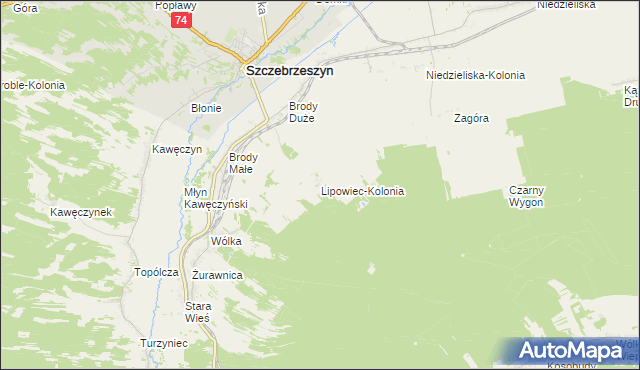 mapa Lipowiec-Kolonia, Lipowiec-Kolonia na mapie Targeo