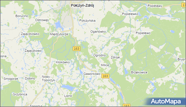 mapa Ogrodno, Ogrodno na mapie Targeo