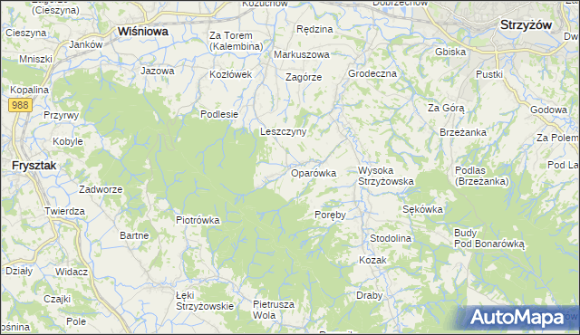 mapa Oparówka, Oparówka na mapie Targeo