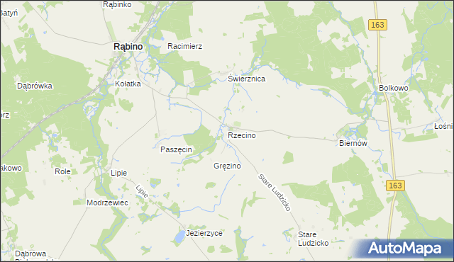 mapa Rzecino, Rzecino na mapie Targeo