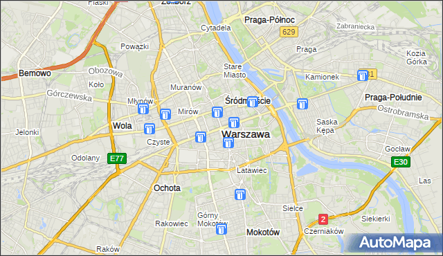 mapa Warszawy, Warszawa na mapie Targeo