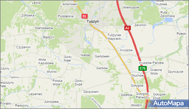 mapa Garbówek, Garbówek na mapie Targeo