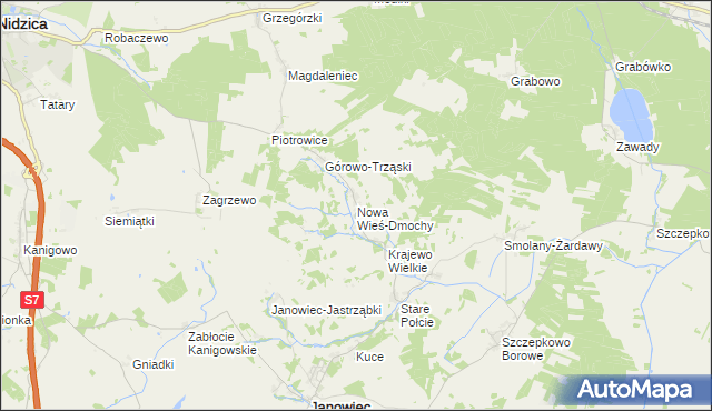 mapa Nowa Wieś-Dmochy, Nowa Wieś-Dmochy na mapie Targeo