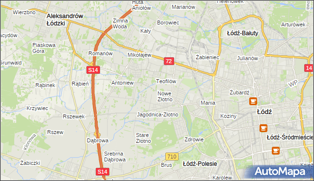 mapa Nowe Złotno, Nowe Złotno na mapie Targeo