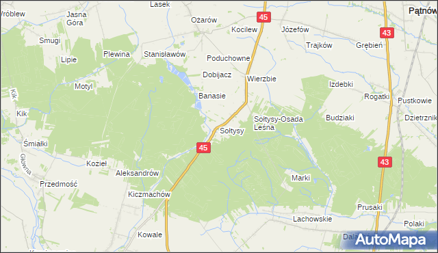 mapa Sołtysy gmina Praszka, Sołtysy gmina Praszka na mapie Targeo