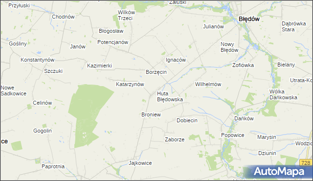 mapa Huta Błędowska, Huta Błędowska na mapie Targeo