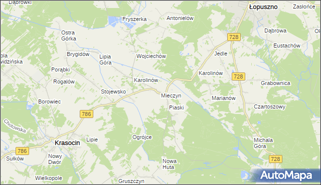 mapa Mieczyn, Mieczyn na mapie Targeo