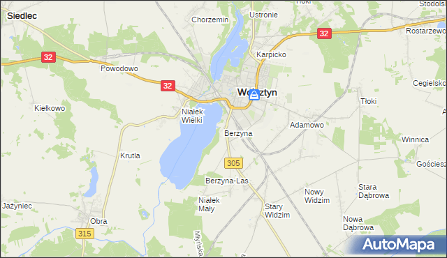 mapa Berzyna, Berzyna na mapie Targeo