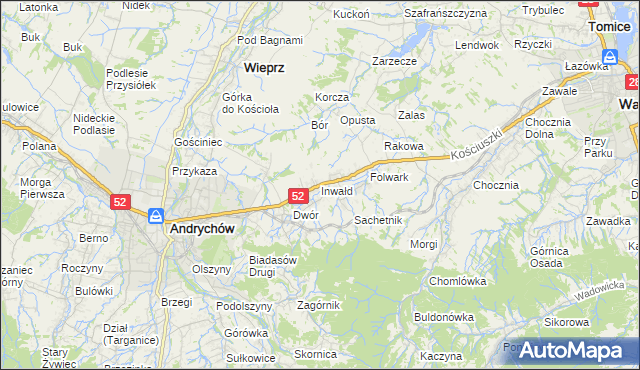 mapa Inwałd, Inwałd na mapie Targeo