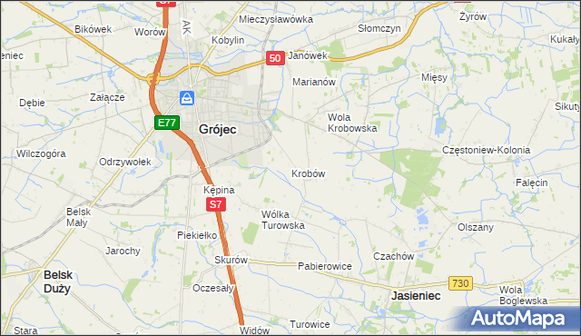 mapa Krobów, Krobów na mapie Targeo