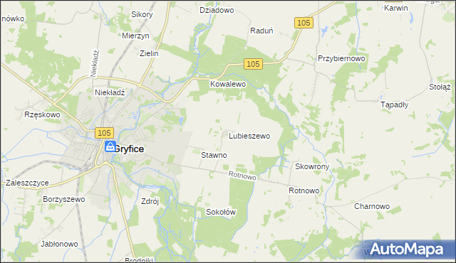mapa Lubieszewo gmina Gryfice, Lubieszewo gmina Gryfice na mapie Targeo