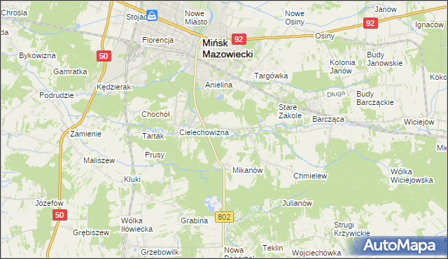 mapa Marianka gmina Mińsk Mazowiecki, Marianka gmina Mińsk Mazowiecki na mapie Targeo