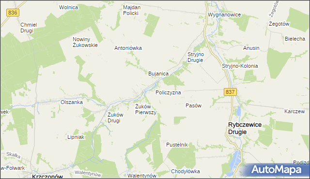 mapa Policzyzna, Policzyzna na mapie Targeo