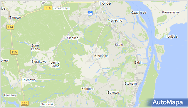 mapa Przęsocin, Przęsocin na mapie Targeo