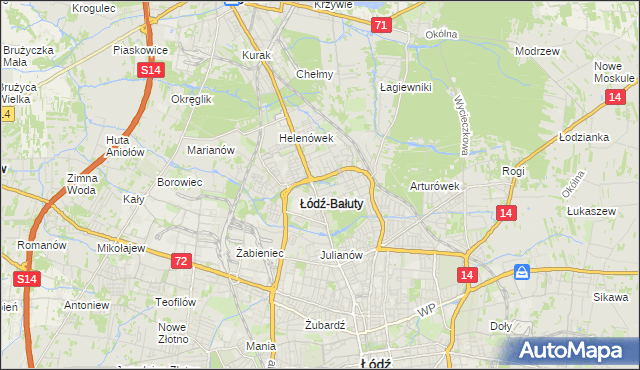 mapa Radogoszcz gmina Łódź, Radogoszcz gmina Łódź na mapie Targeo