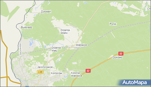 mapa Wałowice gmina Gubin, Wałowice gmina Gubin na mapie Targeo