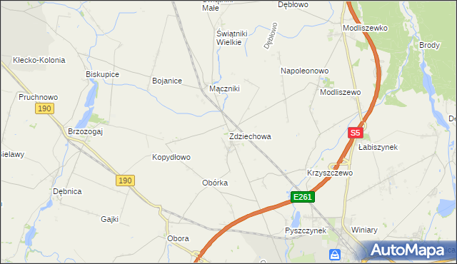 mapa Zdziechowa, Zdziechowa na mapie Targeo