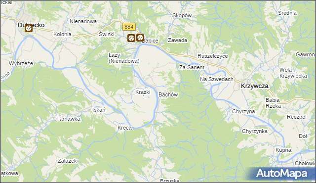 mapa Bachów, Bachów na mapie Targeo