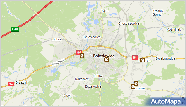 mapa Bolesławca, Bolesławiec na mapie Targeo